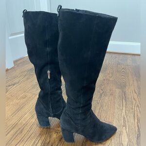 Sam Edelman Black Suede Knee-High Boots